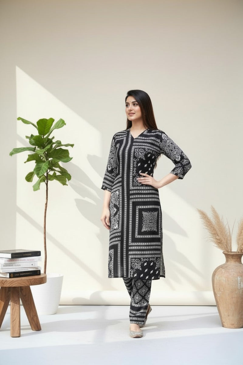 Classic Printed Coord Set for Daily and Casual Wear