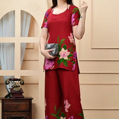 Trendy Printed Coord Set with Short Kurti and Palazzo