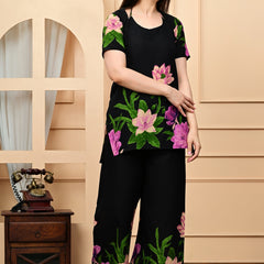 Trendy Printed Coord Set with Short Kurti and Palazzo