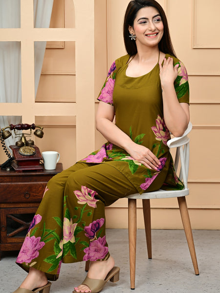 Trendy Printed Coord Set with Short Kurti and Palazzo