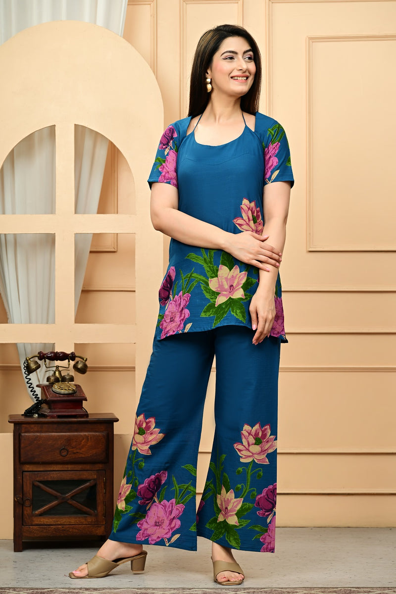 Trendy Printed Coord Set with Short Kurti and Palazzo