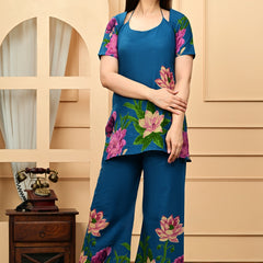 Trendy Printed Coord Set with Short Kurti and Palazzo