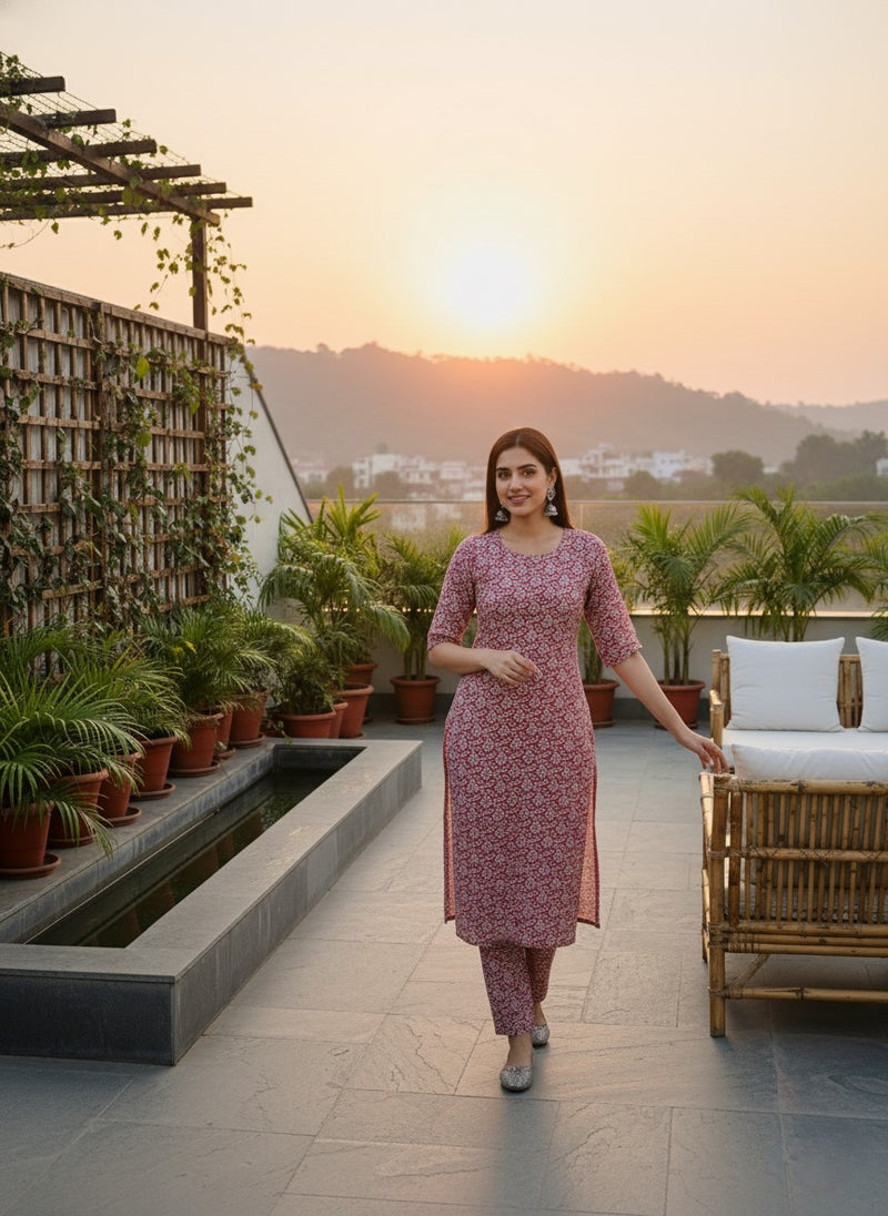 Classic Printed Coord Set for Daily and Casual Wear