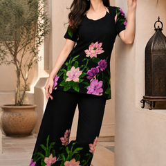 Trendy Printed Coord Set with Short Kurti and Palazzo