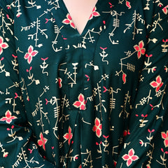 Casual & Comfortable Green Printed Dress for Women with Pocket