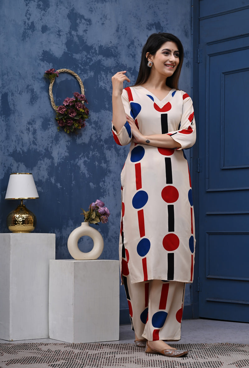 Classic Printed Coord Set for Daily and Casual Wear