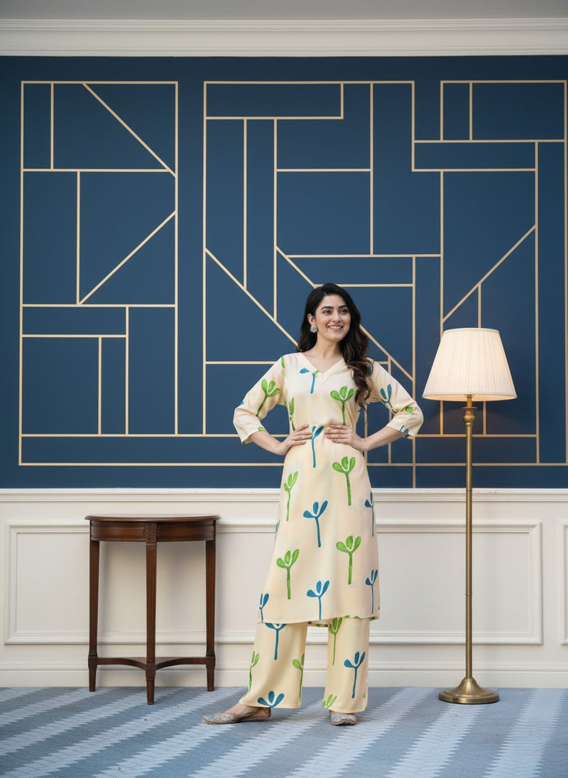 Classic Printed Coord Set for Daily and Casual Wear