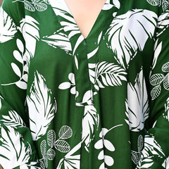 Casual & Comfortable Green Printed Dress for Women with Pocket