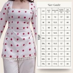 White Red Dot Print Kurti